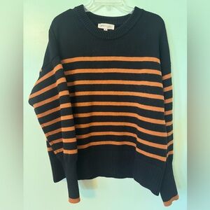 Black and orange striped Philosophy sweater- soft and cozy